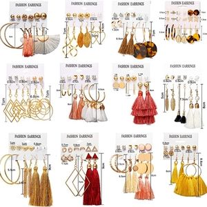 2 sets earrings with leopard print